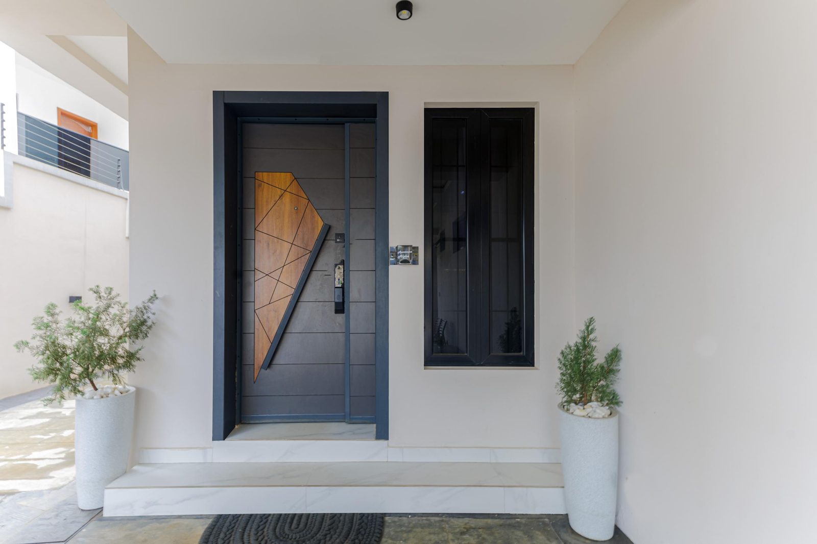 Front door of Apartment Alpha at Nimbus Nook Apartments, Ikeja GRA